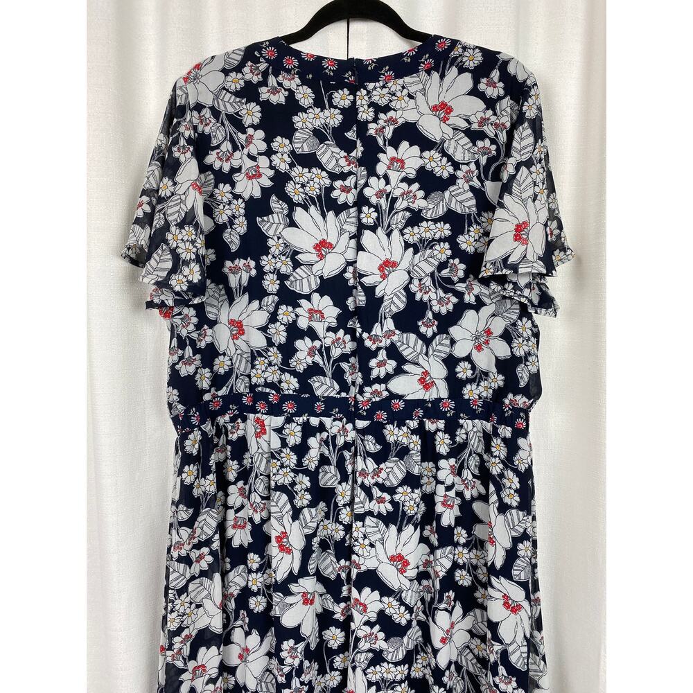 Lane Bryant Navy Blue Floral Chiffon Maxi Dress Sz.22W NWT - Picture 11 of 16